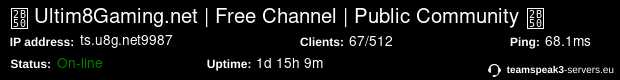 ts.u8g.net:9987 status banner